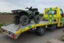 A quad bike was seized in White Cross Road, Wilburton, after police spotted it being ridden by an 11-year-old boy - with two other children on the back.