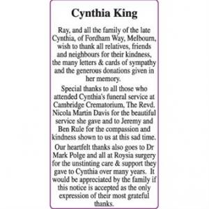 CYNTHIA KING