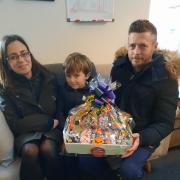 Seven-year-old Noah Witherington won a hamper from Ladds