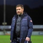 Chris Watters was at the game with AFC Sudbury despite suffering with a tooth infection. Picture: PETER SHORT