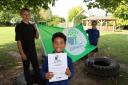 Steeple Morden Primary School children received the Eco-Schools Green Flag Award