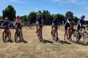 The start of a race at Cycle Club Ashwell's grass-track meeting.