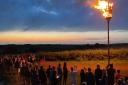 A jubilee beacon was lit in Orwell, made by local blacksmith Lucas Ling