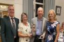 Yvonne Little and Dave Millership were presented with their trophy by Royston Golf Club captains Sandy Griffin and Darren Ellis.