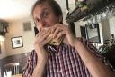 Pub manager, Ivan Titmuss, is fundraising for charity with his burger-eating competition. Picture: The Fox and Duck
