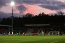 The sky shows some nice colours as the sun sets on Nantwich Town's FA Cup run this season. Picture: Danny Loo