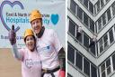 Theresa and Thom were among the hundred people to abseil 11-storeys down Lister Hospital