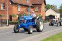 A tractor cavalcade came through the streets for Bassingbourn Mayhem