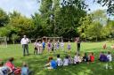Sir Oliver Heald visited Therfield First School for National Sports Week