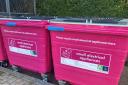 The pink recycling bins were installed in South Cambs and Cambridge