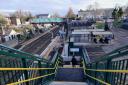 The new footbridge has opened at Royston station
