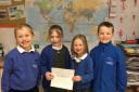 Studlands Rise pupils with the letter from Sir David Attenborough