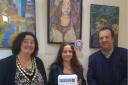Young Artist of the Year Olivia Ahmet with Mayor of Royston Cllr Lisa Adams and Mark Fitzpatrick