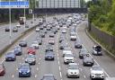 The AA has issued an amber alert for traffic in eight UK hotspots - including the M25 to the west of London (pictured)