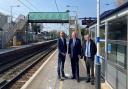 Tom Moran, managing director for Great Northern and Thameslink, Sir Oliver Heald MP, and Jonathan Ham, lead portfolio manager for Network Rail, at Royston station.