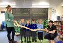 Pupils at Icknield Walk First School in Royston met a yellow python