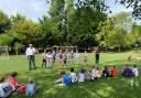 Sir Oliver Heald visited Therfield First School for National Sports Week