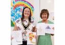 Mayor Cllr Lisa Adams and Tracy Aggett from Home-Start