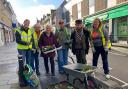 Royston Evening WI Group joined Cllr Elizabeth Freeman and Mayor Cllr Lisa Adams to tidy up the town centre planters