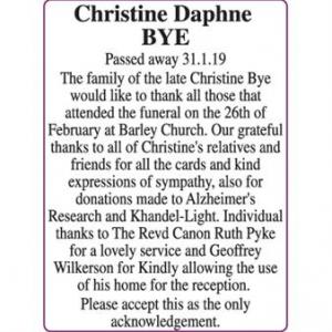 BYE - Christine Daphne