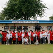 Melbourn Bowls Club celebrated their centenary with a visit from the Chelsea Pensioners