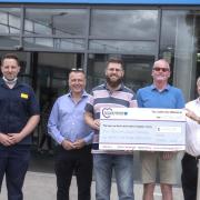 Ashwell Masonic Lodge with their donation to Men's Health Champion