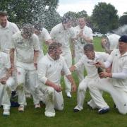Reed Cricket Club celebrate reaching the National Village Cup final in 2017.