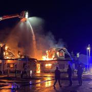 Around 50 firefighters from as far away as Huntingdon, St Neots, Saffron Walden and Halstead tackled a blaze at a pub in Pampisford