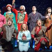 The Car Park Panto cast on stage in Horrible Christmas.