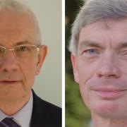 NHDC leader (left) Martin Stears-Handscomb, who previously represented Hitchin Oughton ward, has lost his seat after running for election in Letchworth South East - a ward retained by Conservative leader David Levett (right)