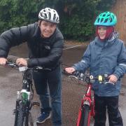 Iris Bostanci took Mayor Nik Johnson on a cycling tour of Melbourn to raise awareness of the need for safer cycle routes