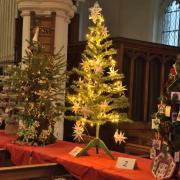 Christmas trees by Steeple Morden Primary Year 6 and Mordens 6th Royston Scout Group at Steeple Morden Christmas Tree Festival