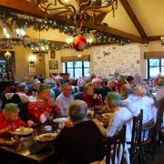 The community lunch at the Woodman Inn in Nuthampstead