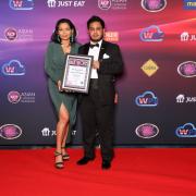 Safwaan Choudhury and Rung Kuajaroon at the Asian Curry Awards in 2021