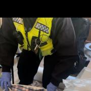 Cambridgeshire police discovering cannabis during a drugs warrant in Barrington