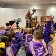 Children from Therfield First School visited Cambridge Waterstones on World Book Day
