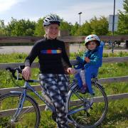 Sarah Burge of Fowlmere will be cycling with her daughter Connie, now 10, pictured here aged three on the same ride in 2016.