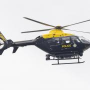 The police helicopter above Royston