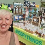 Alison White with her Sheepythings stall at Ampthill's Summer Wool Festival