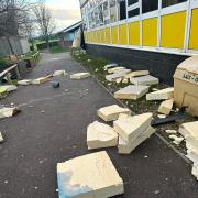 Damage to the senior site at King James Academy Royston