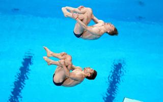 Great Britain's Daniel Goodfellow and Jack Laugher during the Men's Synchronised 3m Springboard Final at the Tokyo Aquatics Centre the fifth day of the Tokyo 2020 Olympic Games in Japan.