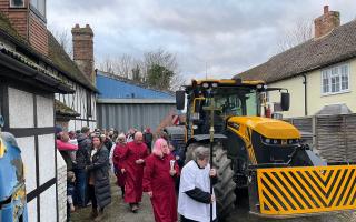 A tractor and plough were blessed at the service