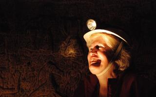 Sylvia Beamon exploring caves